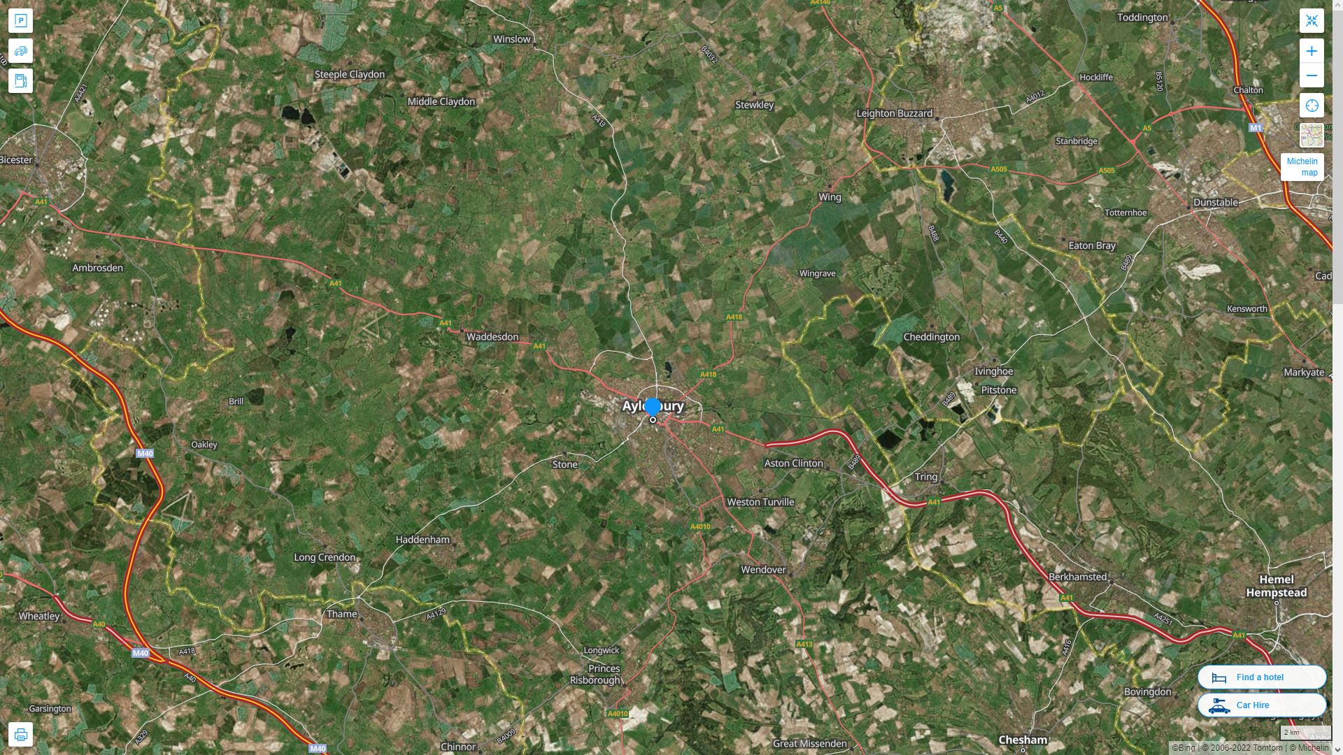Aylesbury Highway and Road Map with Satellite View